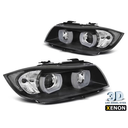 Fari allo Xeno Anteriori Sinistro e Destro con Base Nera per BMW Serie 3 E90