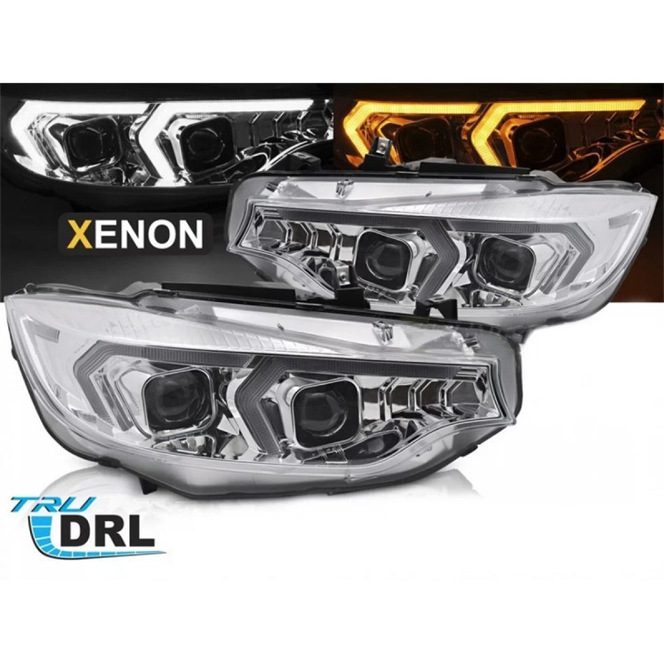 Fari Xenon Anteriore Sinistro e Destro con Base Cromata per BMW Serie 4 F32