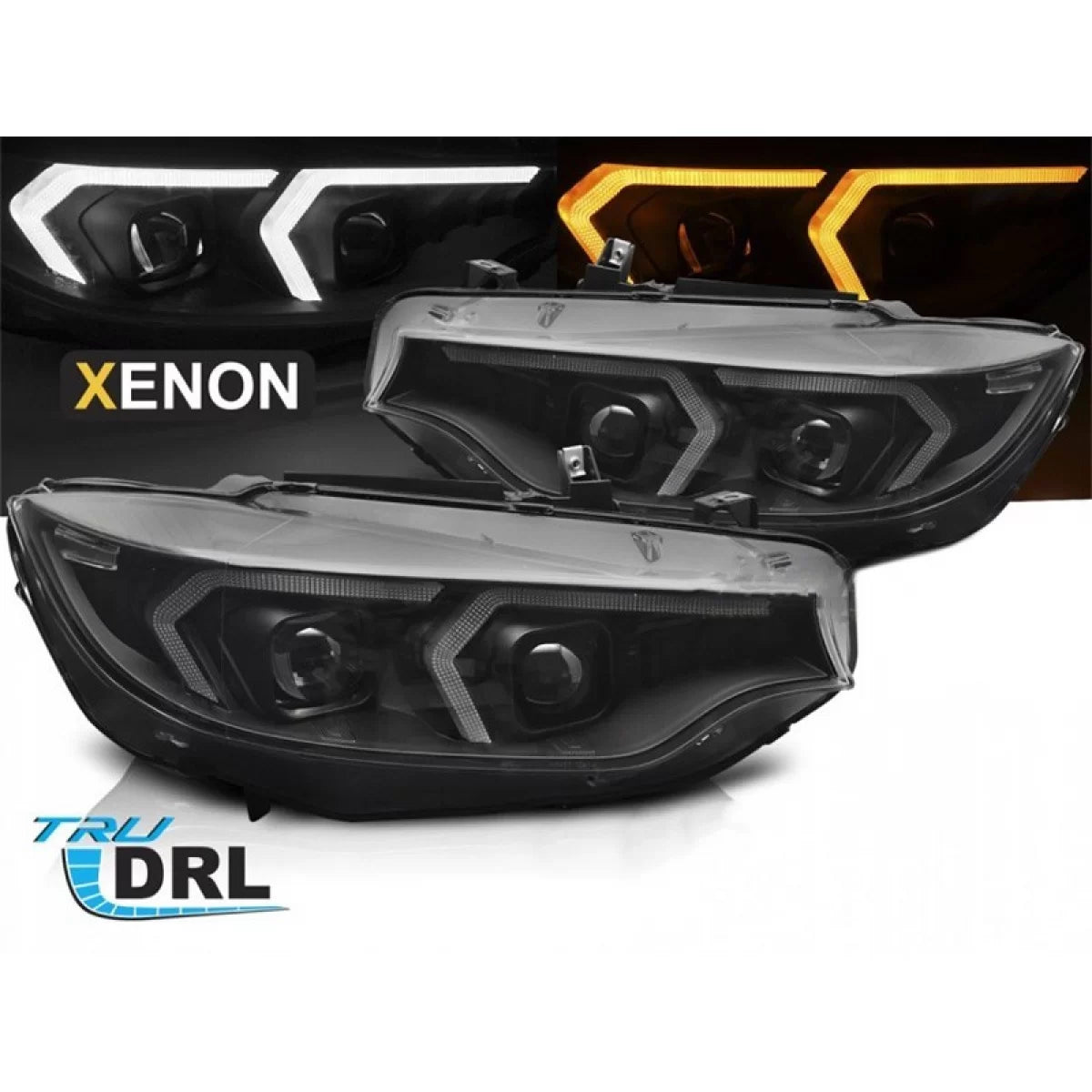 Fari Xenon Anteriore Dx e Sx con Base Nera per BMW Serie 4 F32 2013-2017