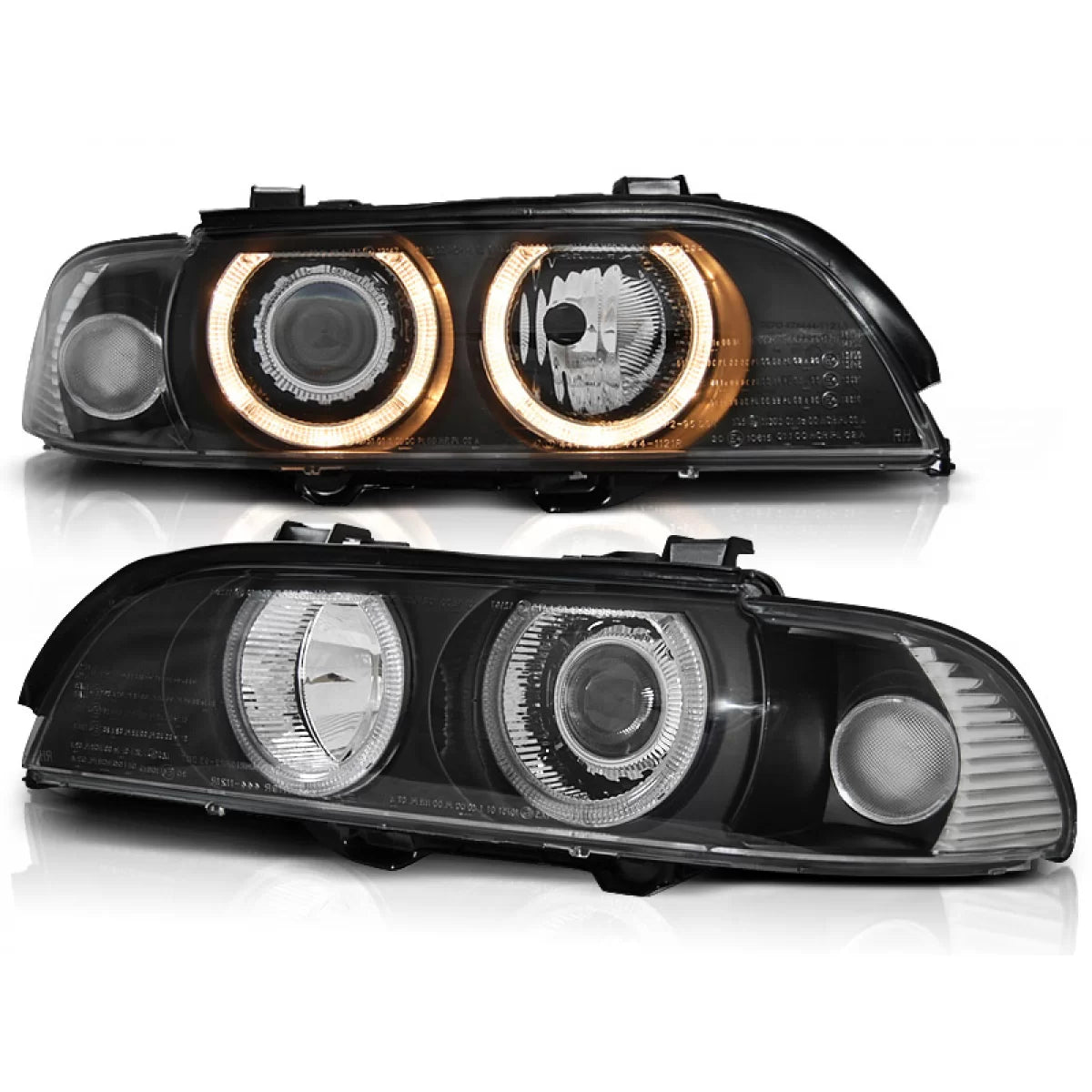 Fari Xenon Angel Eyes Neri Anteriori per BMW E39 09.95-06.03