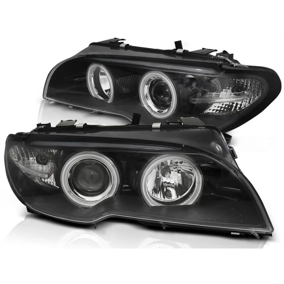Fari allo Xeno con Occhi di Angelo CCFL Neri per BMW E46 Coupe Cabrio 04.03-06
