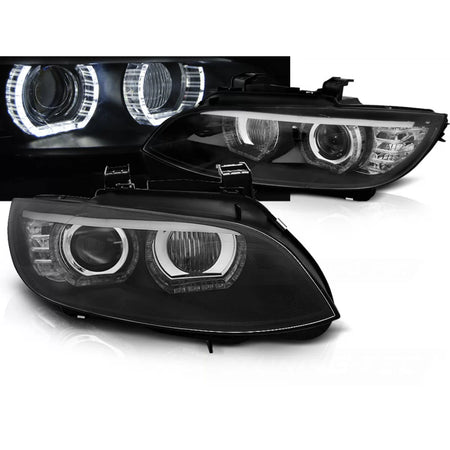 Fari Xenon Angel Eyes LED Neri con Afs per BMW E92 E93 06-10