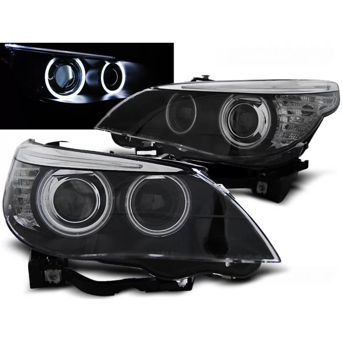 Fari Xenon D2S Occhi di Angelo CCFL Neri per BMW E60 E61 03-04