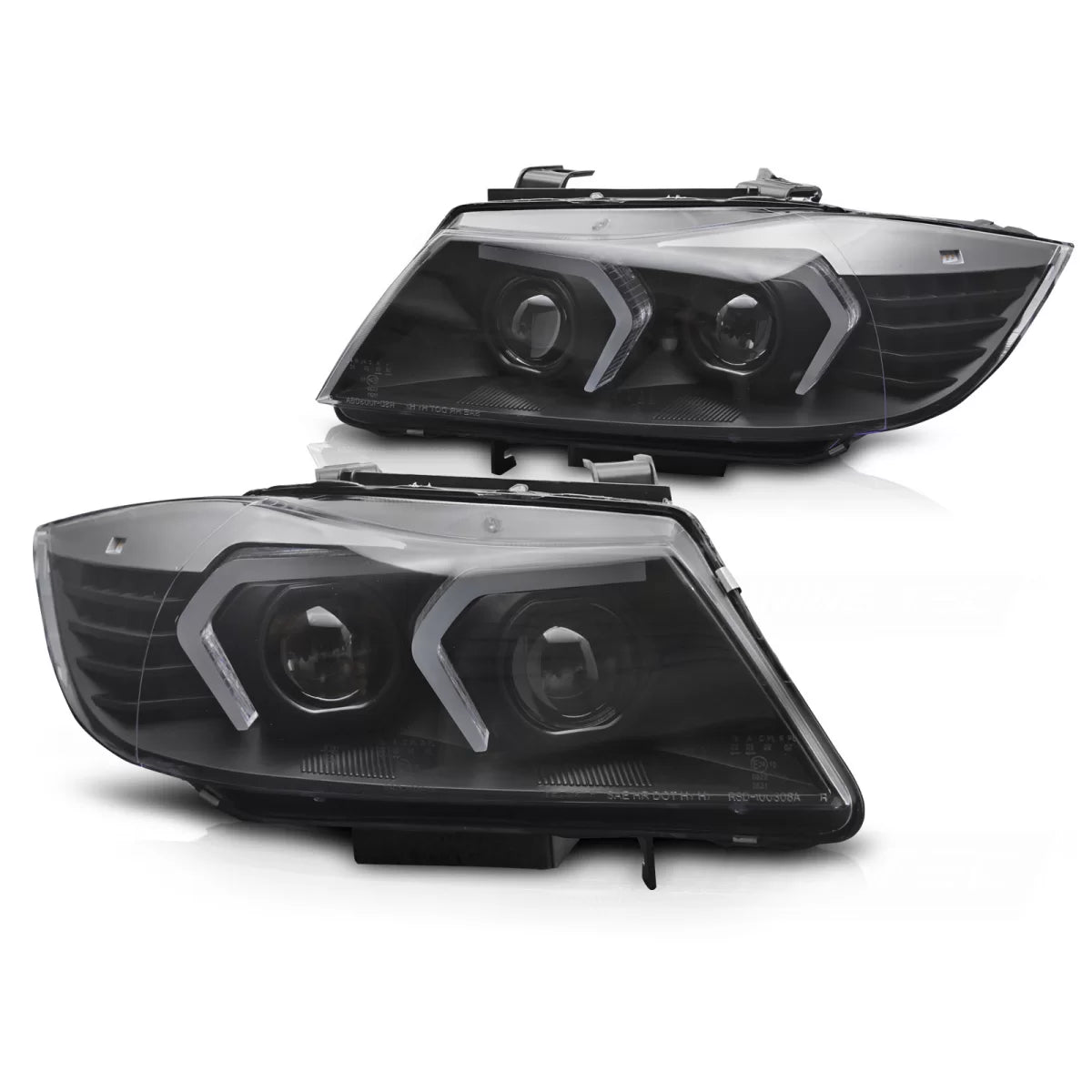 Fari Xenon LED Neri Anteriori per BMW E90 E91 LCI 09-11