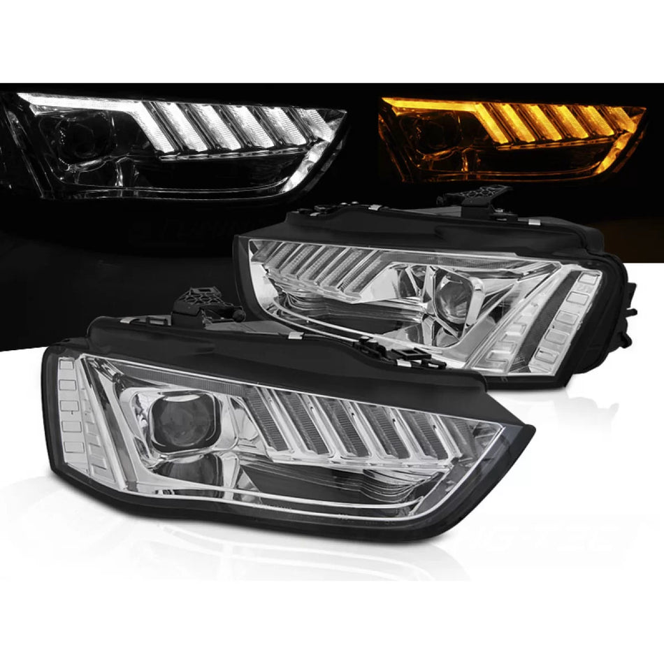 Fari Xenon LED Cromati con Sequenziale per Audi A4 B8 12-15