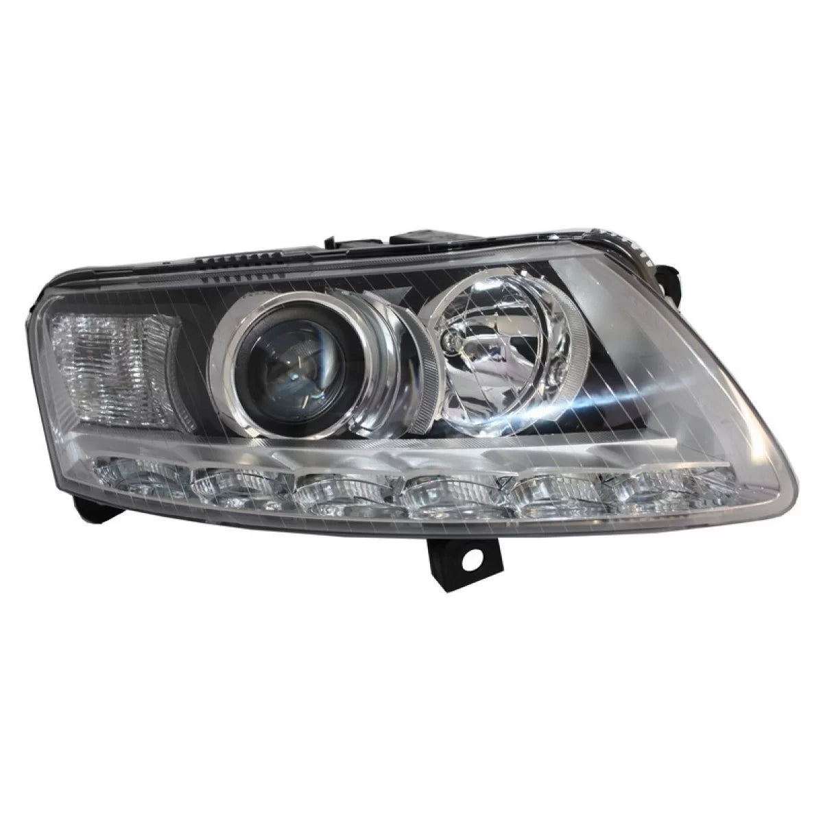 Fari Xenon LED con Luci Diurne Cromati Senza Afs per Audi A6 4F 2004-2008 LHD