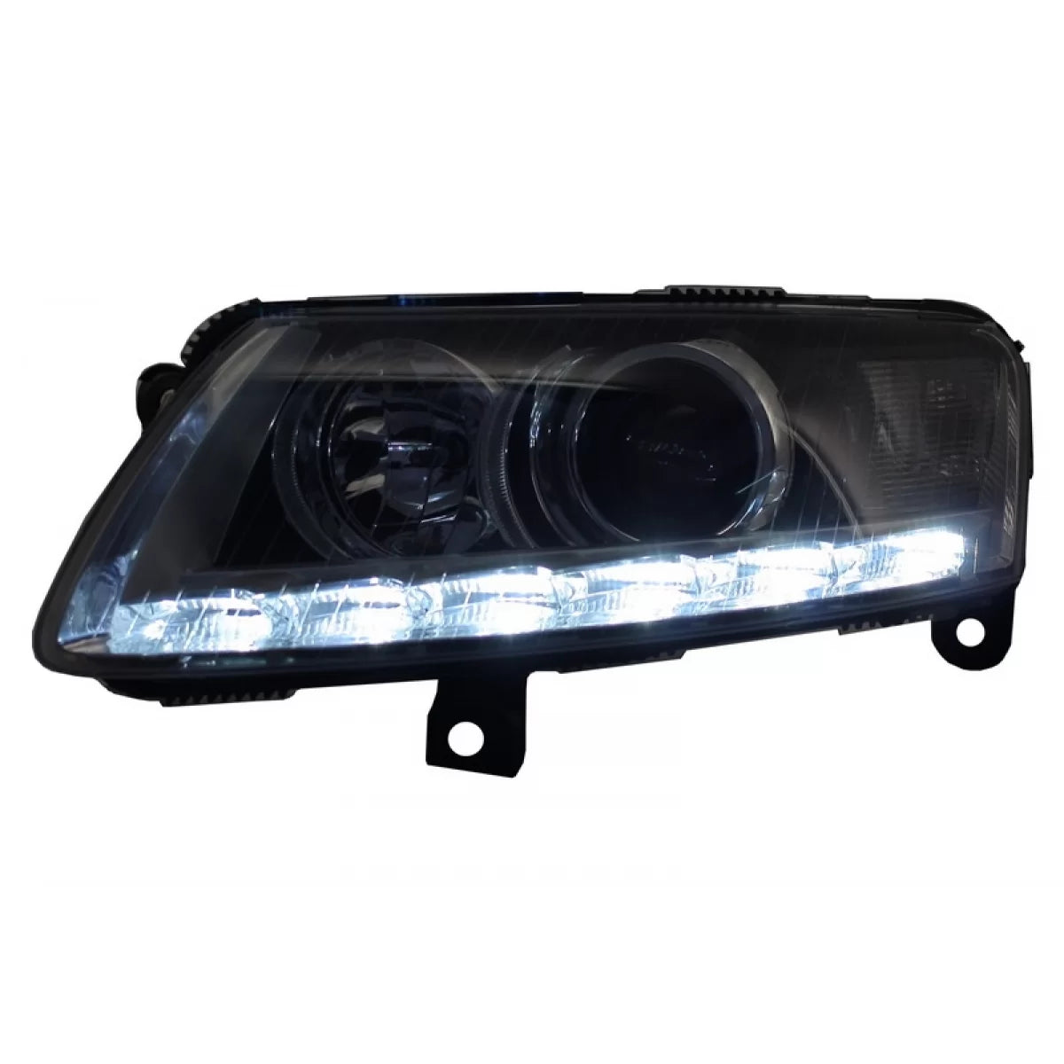 Fari Xenon LED con Luci Diurne Cromati Senza Afs per Audi A6 4F 2004-2008 LHD