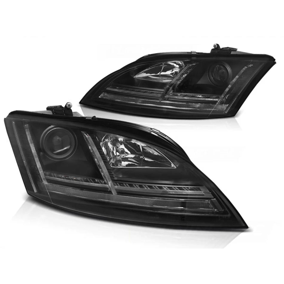 Fari Xenon LED DRL Neri Anteriori Sequenziali per Audi Tt 8J 06-10