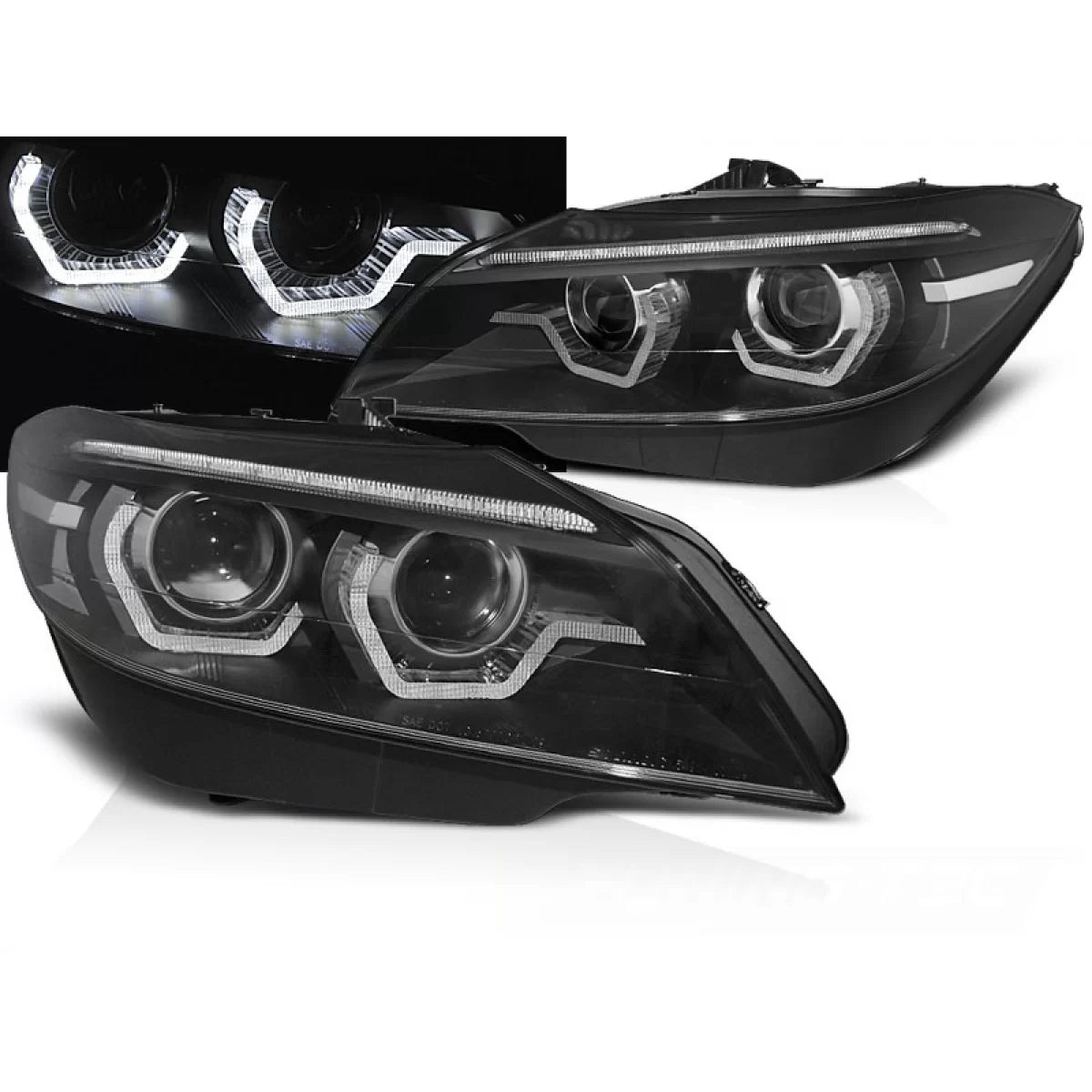 Fari Xenon LED con Luci Diurne Nere Anteriori per BMW Z4 E89 09-13