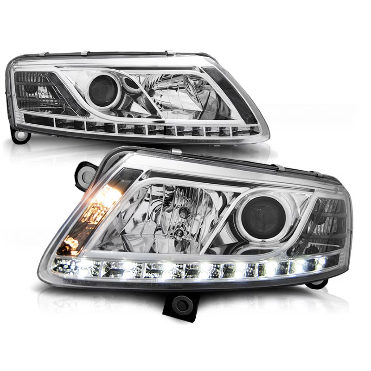 Fari Xenon con Luci Diurne Cromati per Audi A6 C6 04.04-08