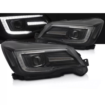 Fari Tubi Luce Diurna Neri per Subaru Forester Iv 13-18