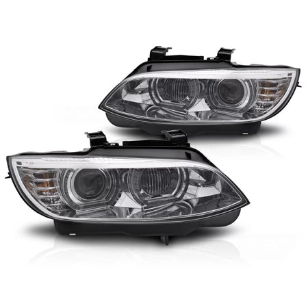 Fari Xenon LED Gialli Cromati Luci Diurne per BMW E92 E93 06-10
